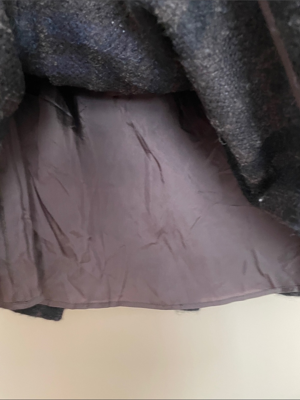 Weekend MaxMara Wool Blend Charcoal & Navy Plaid A-Line Skirt - Picture 4 of 7